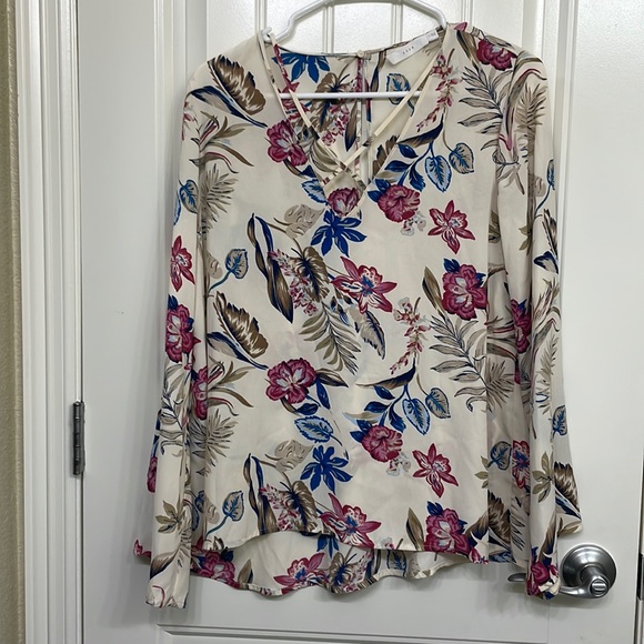 Lush Tops - Lush Sheer floral long sleeved blouse shirt size small